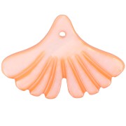 12x17mm ginkgo leaf Sequin in dyed mother-of-pearl - Orange x1