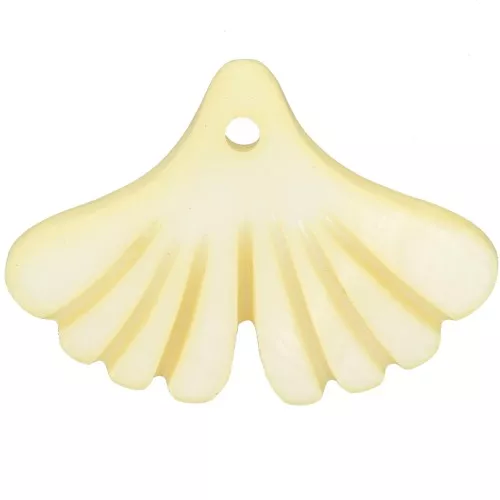 12x17mm ginkgo leaf Sequin in dyed mother-of-pearl - Light yellow x1