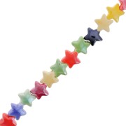 14mm Ceramic star beads - Multicolored x29cm|raw }}