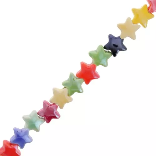 14mm Ceramic star beads - Multicolored x29cm