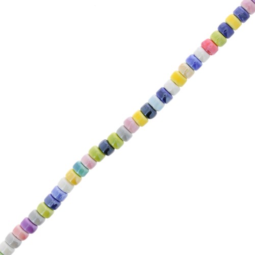 Heishi ceramic rondelle beads 6.5x4 mm - Multicolor x28cm