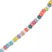 8x5 mm Ceramic Heishi Rondelle Beads - Multicolor x 28 cm