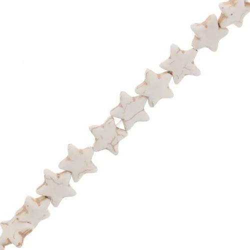 15mm dyed gemstone imitation Star beads - Howlite x38cm