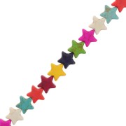 15mm dyed Howlite gemstone imitation Star beads - Multicolored x38cm|raw }}