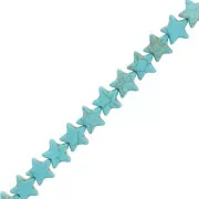 15mm imitation gemstone Howlite dyed Star beads - Turquoise x38cm
