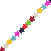 12mm imitation gemstone Howlite dyed Star beads - Multicolored x37cm|raw }}