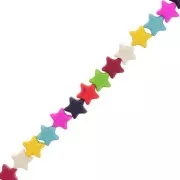 12mm imitation gemstone Howlite dyed Star beads - Multicolored x37cm