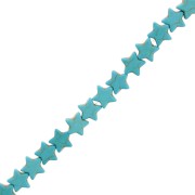 12mm imitation gemstone Howlite dyed Star beads - Turquoise x37cm
