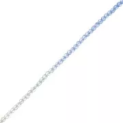 2mm Round faceted beads - Tie and dye - Blue - Transparent x36cm