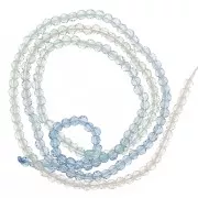 2mm Round faceted beads - Tie and dye - Blue - Transparent x36cm