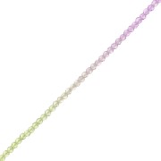 2mm Round faceted beads - Tie and dye - Lilac - Green - Crystal x37cm