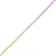2mm Round faceted beads - Tie and dye - Lilac - Green - Crystal x37cm
