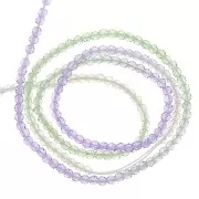 2mm Round faceted beads - Tie and dye - Lilac - Green - Crystal x37cm