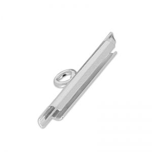 Terminator for beads weaving 15 mm rhodium tone x1