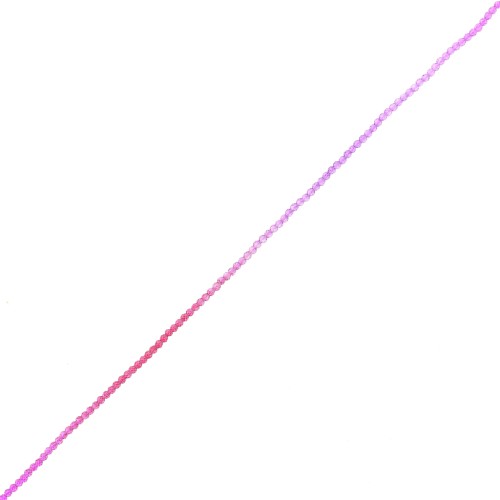 2mm Round faceted beads - Tie and dye - Red - Fuchsia - Purple x36cm