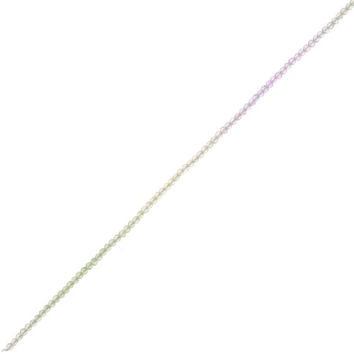 3mm Round faceted beads - Tie and dye - Lilac - Green - Crystal x36cm