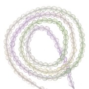 3mm Round faceted beads - Tie and dye - Lilac - Green - Crystal x36cm