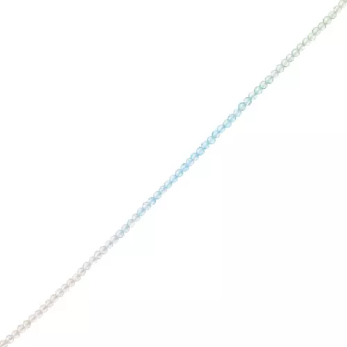 3mm Round faceted beads - Tie and dye - Light green - Blue - Crystal x35cm