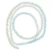 3mm Round faceted beads - Tie and dye - Light green - Blue - Crystal x35cm