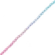 3mm Round faceted beads - Tie and dye - Light blue - Pink - Lilac x36cm|raw }}