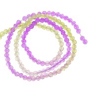3mm Round faceted beads - Tie and dye - Violet - Green - Nude x36cm