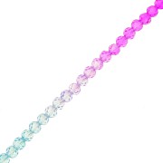 4mm Round faceted beads - Tie and dye - Light blue - Lilac - Fuchsia x34cm|raw }}