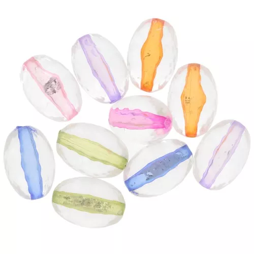 14x10mm faceted olive beads - Transparent - Multicolored x10