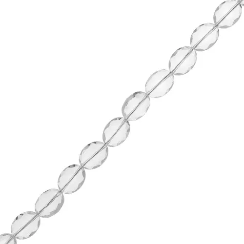16x12mm Oval faceted glass beads - Crystal x32cm