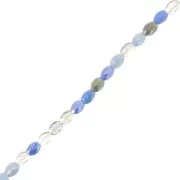 Crystal - 8x6mm Oval faceted glass beads - Mix Blue - Grey x58cm 8x6mm Oval faceted glass beads - Mix Blue - Grey x58cm