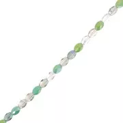 8x6mm Oval faceted glass beads - Mix Green - Crystal x58cm