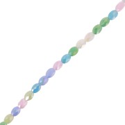 8x6mm Oval faceted glass beads - Mix Blue - Green x58cm|raw }}