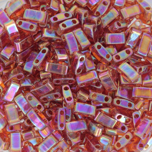 5x2.3x1.9mm Miyuki Half Tila Beads HTL-257 - Transparent Topaz AB x10g