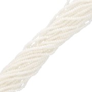 Preciosa 11/0 one cut beads - Opaque White AB x20g|raw }}