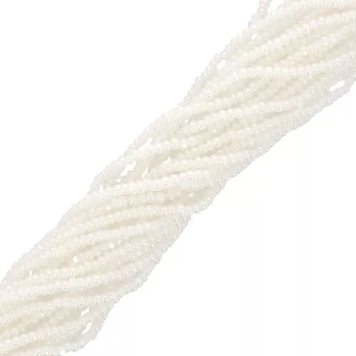 Preciosa 11/0 one cut beads - Opaque White AB x20g