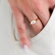 Thin interchangeable ring - Size 52 - 3-micron gold-plated x1