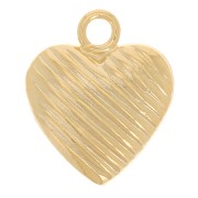 9x7.5mm Textured heart charm - Gold filled x1|raw }}