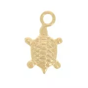 9x5mm Mini Turtle Charm - Gold filled x1