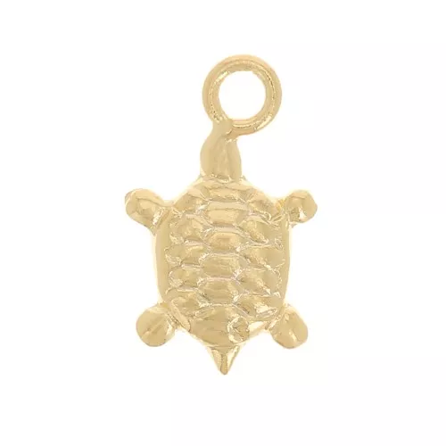 9x5mm Mini Turtle Charm - Gold filled x1
