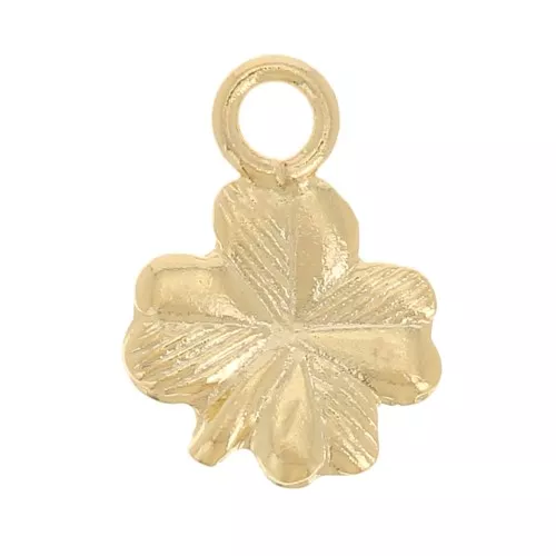 7x5.5mm Mini clover charm - Gold filled x1