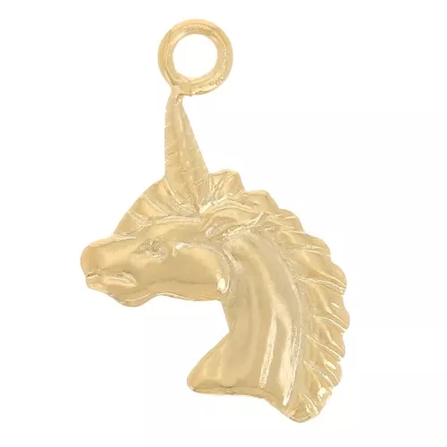 12x8mm Unicorn charm - Gold filled x1