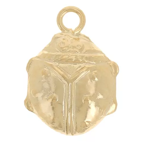 10x7mm Ladybug charm - Gold filled x1