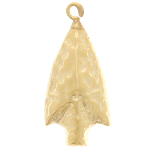 18x8mm hammered ethnic peak pendant with open ring - Gold filled x1