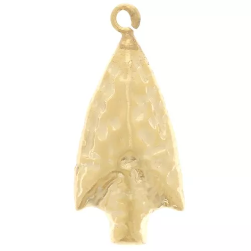 18x8mm hammered ethnic peak pendant with open ring - Gold filled x1