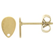 8x5mm 304 stainless steel drop ear studs with hole - gold x2|raw }}