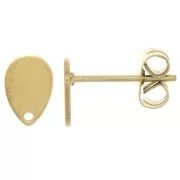 8x5mm 304 stainless steel drop ear studs with hole - gold x2