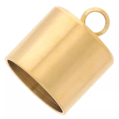 303 stainless steel Cylindrical ferrules for 10mm cord - Gold x4