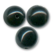 Round beads 12mm Jet  x5
