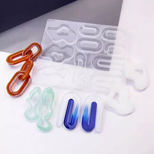 Silicone mold for 10 geometric shapes in resin - Transparent x1