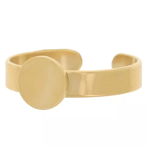 304 stainless steel Adjustable tray ring for 8mm flat back cabochon - Gold x1