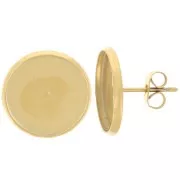 14mm 304 stainless steel earstuds for flat back cabochon x2